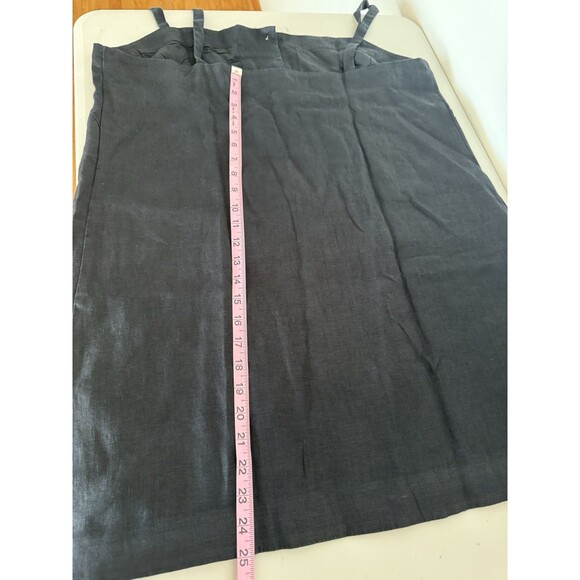 J Crew Claudia Black Linen Dress Women Size XL Mini Shift Gold Button Pockets - Picture 6 of 10